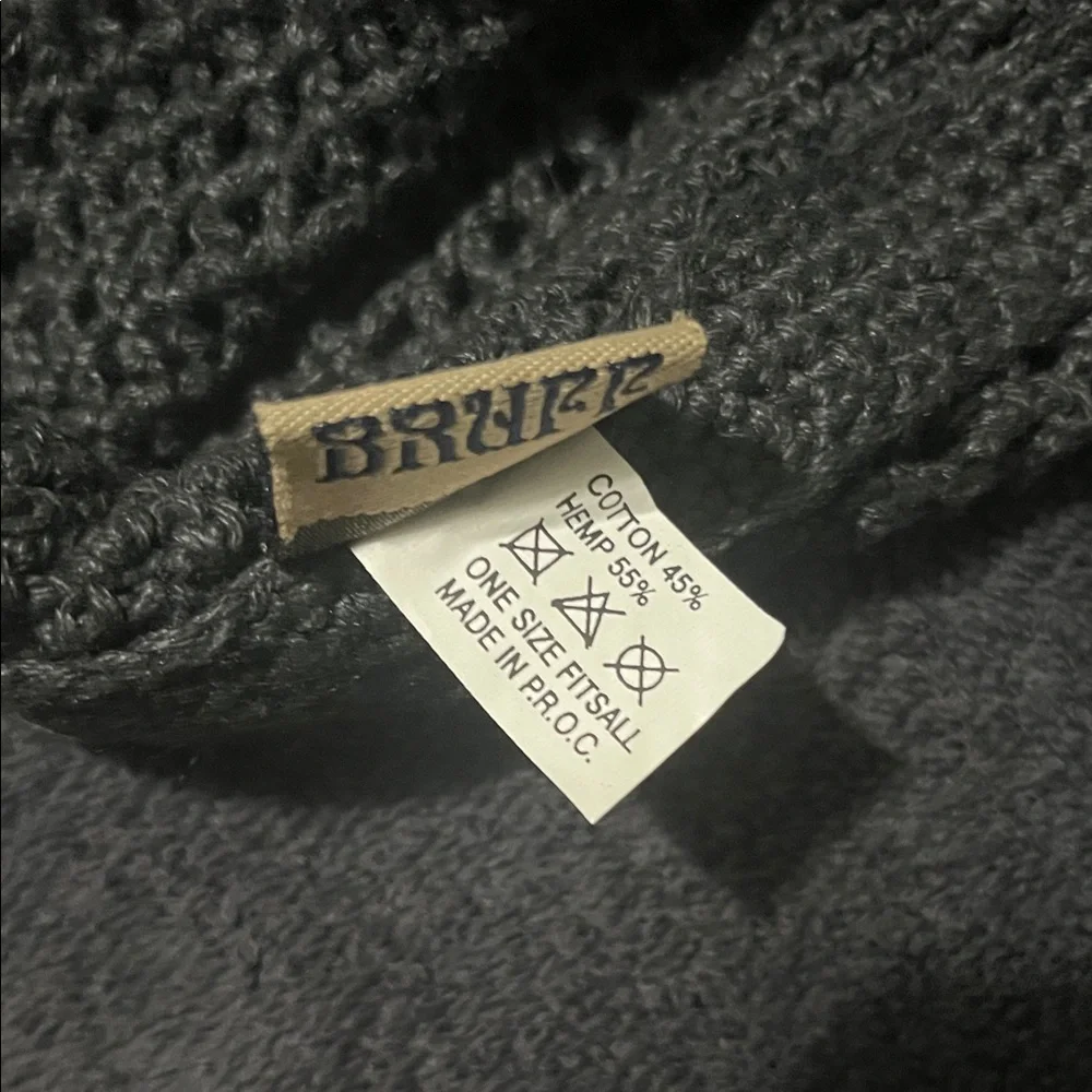 Bruff Vintage Black Knit Beanie Hat - Picture 3 of 4